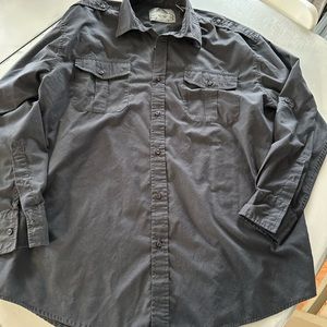 Men’s Bruno Black 2XLT Button Down Casual Shirt